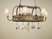 Hi-Lite MFG Co. H-78Y-D-BR47 W/SS W/CI - 8-LITE POT RACK W/COPPER INSERT